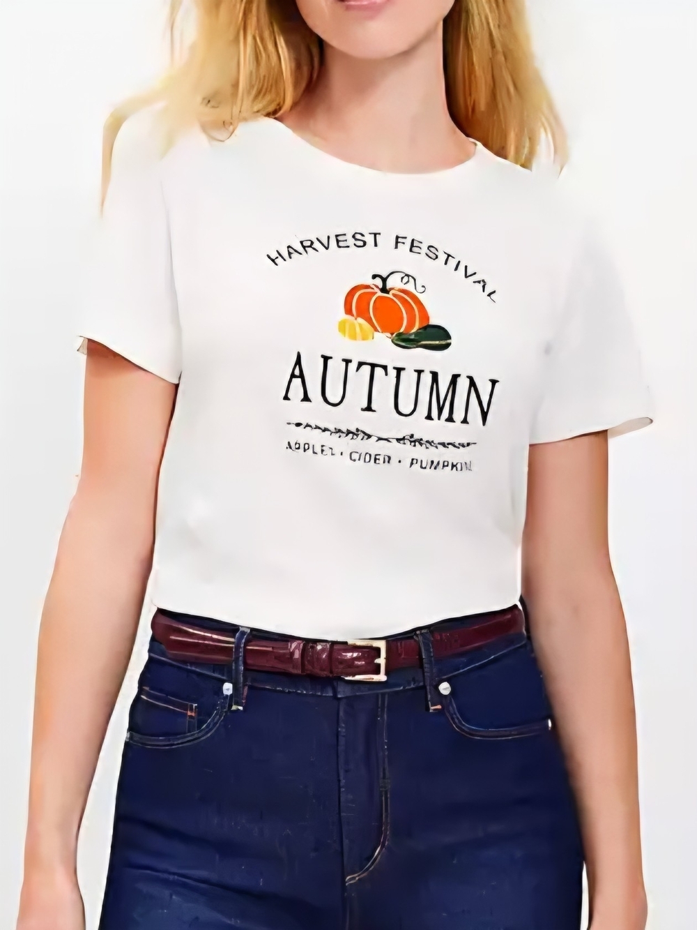 Loft | Harvest Festival Autumn Graphic Everyday Tee Embroidered Pumpkin Cotton
